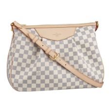 Louis Vuitton N41112 Siracusa MM Crossbody Bag Damier Azur Canvas